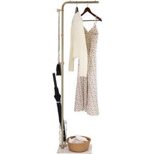 Coat Rack Stand with Umbrella Holder, L-Shape Modern Metal Hanger Free Standing